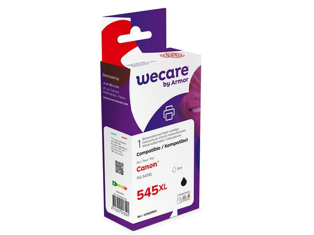 Wecare Återanvänd bläckpatron kompatibel med  CANON PG-545XL, 8286B001, svart singelpack, st