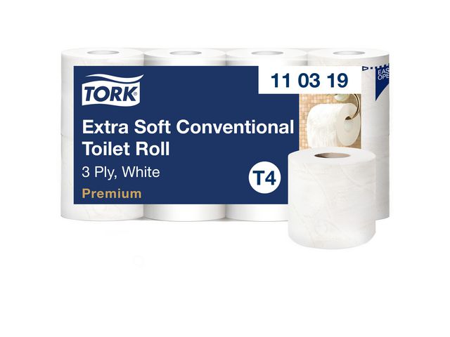 Tork Toalettpapper T4 Premium 3-lag vit, fp om 8 rullar