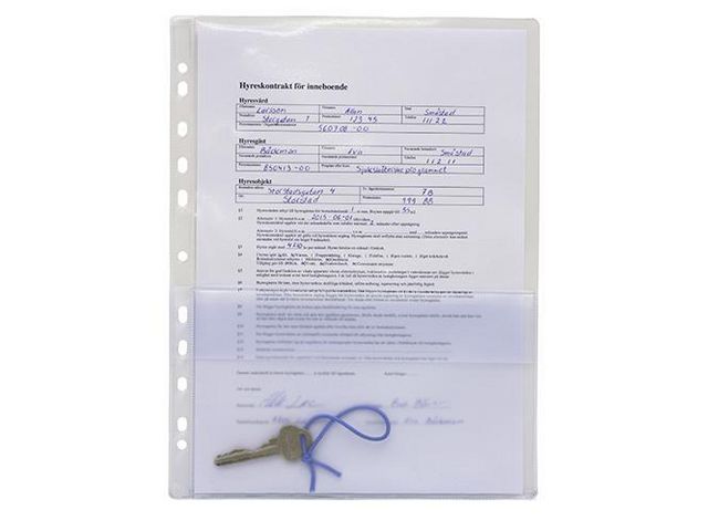 Plastficka m.extra ficka A4 0,18, fp om 50 st