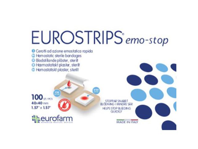 Eurostrips EMO-STOP 40x40mm Steril, fp om 100 st