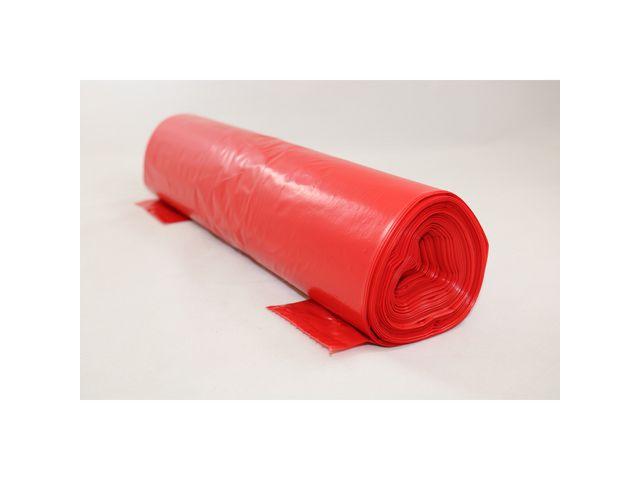 Plastsäck optisk 70L 45my röd, rulle om 25 st