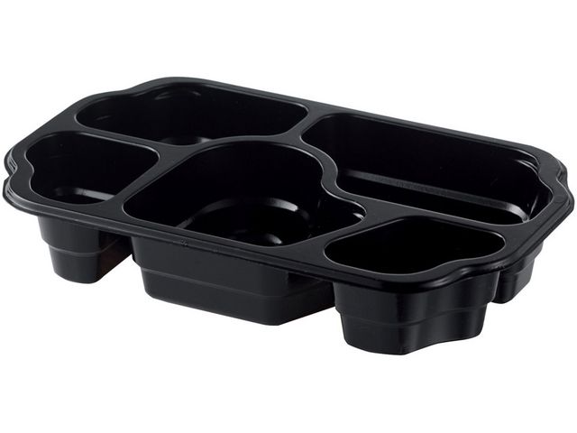 Take-away-matfack, för engångsbruk, förslutningsbar, svart, fp om 240 st