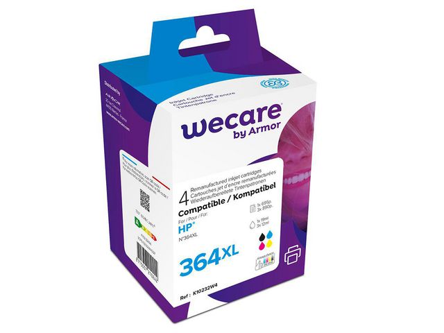 Wecare Bläckpatron 364XL bk/c/m/Y, fp om 4 st
