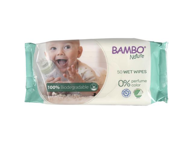 BAMBO Våtservett komposterbar, fp om 50 st