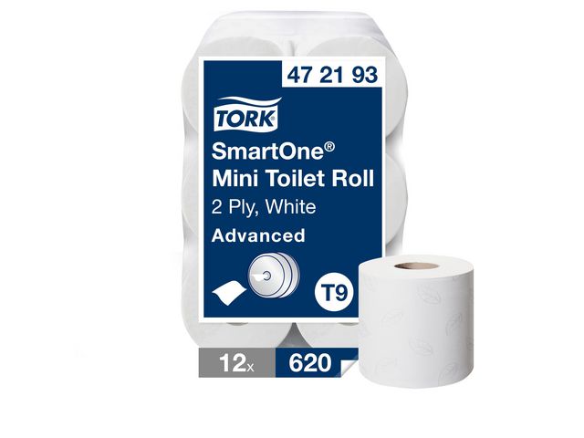 Tork Toalettpapper SmartOne Advanced T9 2-lag, fp om 12 rullar
