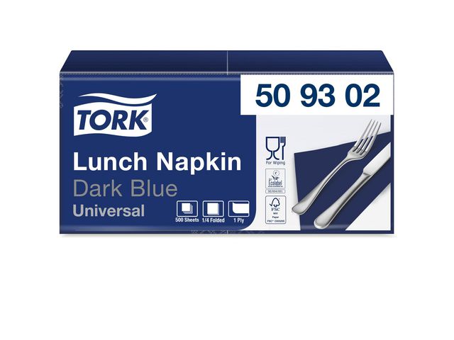Tork Servett 1/4-vikt 1-lagers mörkblå, fp om 500 st