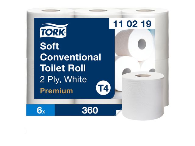 Tork Toalettpapper Premium T4 2-lag vit, fp om 6 st