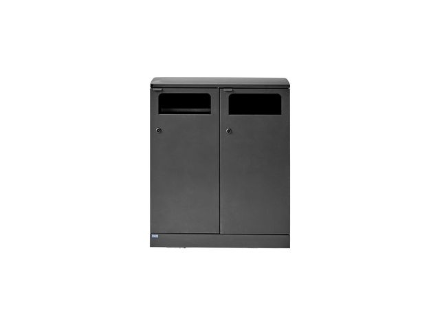 bica Avfallshantering utomhus 2x100L svart antracit, st