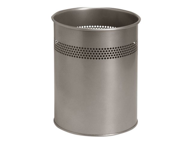 Twinco Papperskorg 15L silver, st