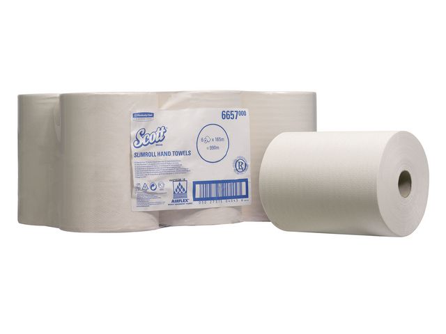 Scott® Pappershandduk 165m 1-lagers vit, fp om 6 x 165 m