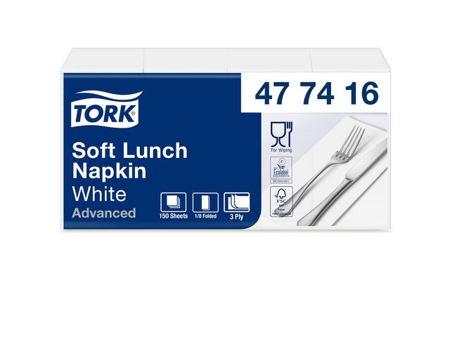 Tork Servett 1/8-vikt 3-lagers vit, fp om 150 st