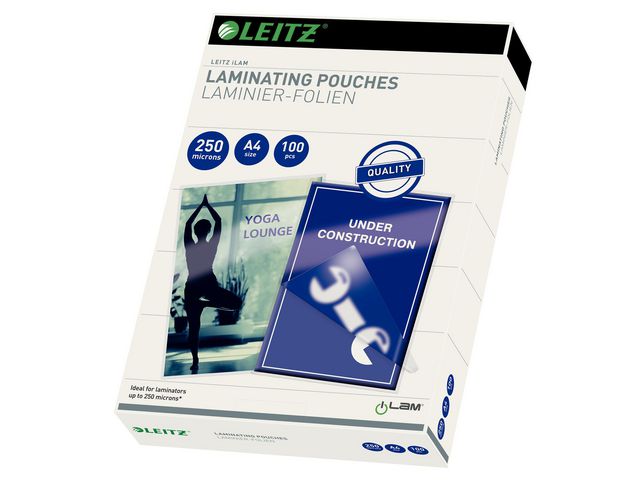Leitz Laminat A4 250mic klar, fp om 100 st
