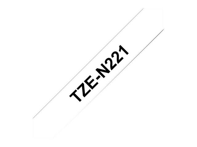 Brother Tape TZEN221 9mm svart på vit, st