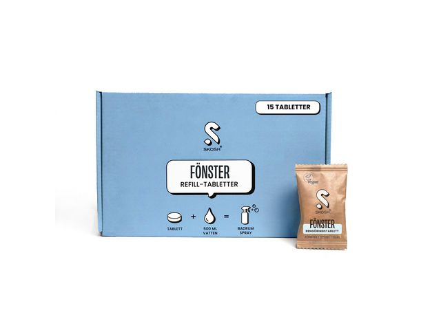 S SKOSH® Fönsterputs glas&fönster refill tablett, fp om 15 st