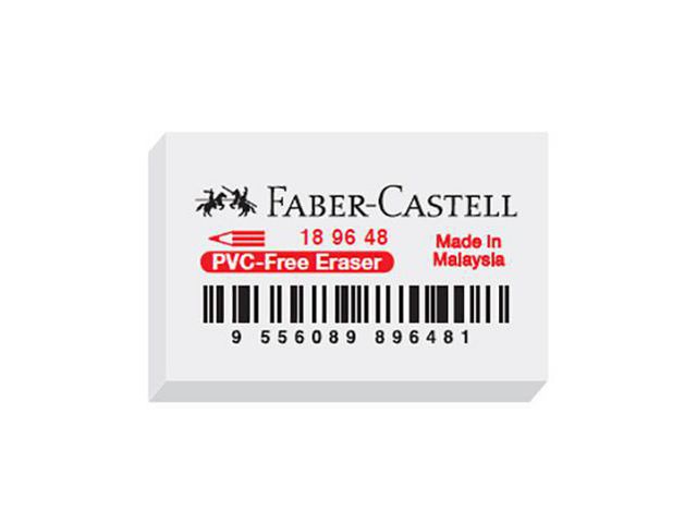 Faber-Castell Radergummi PVC-fritt, vitt, fp om 48 st