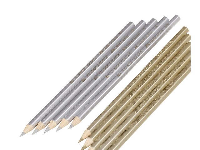 Faber-Castell Färgpenna, Classic, triangelformad pennkropp, silver, fp om 5 st