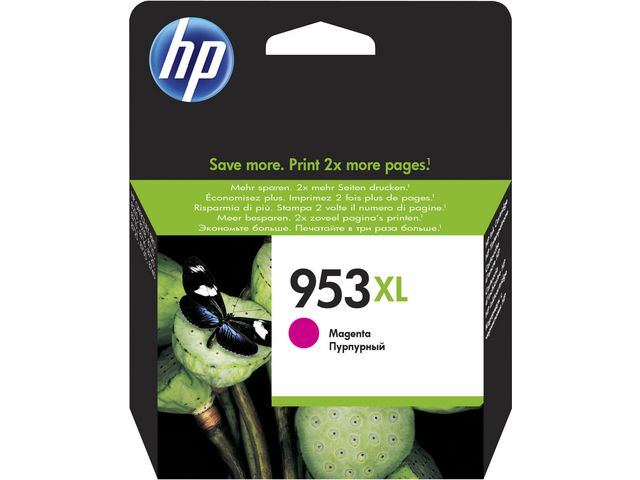 HP Bläckpatron 953XL, F6U17AE, magenta, singelförpackning, hög kapacitet, st