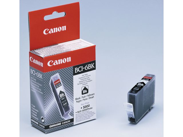 Canon Bläckpatron, BCI-6 BK, 4705A002, svart, singelförpackning, hög kapacitet, st