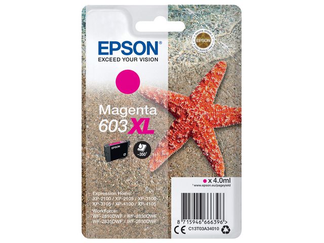 Epson Originalbläckpatron 603 XL C13T03A34010, magenta, st