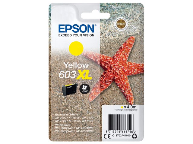 Epson Originalbläckpatron 603 XL C13T03A44010, gul, st