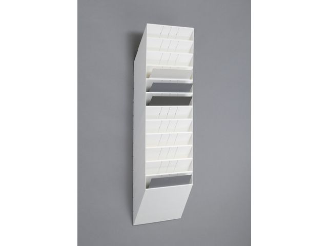 Durable FLEXIBOXX tidningsställ, 12 fack, A4, 104,5 x 34,8 x 9,5 cm, vit, st