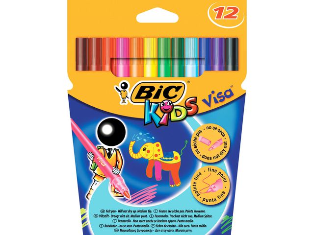 BIC® Fiberpenna  kids Visa, fp om 12 st