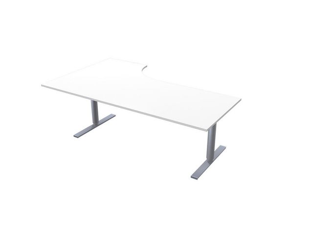 LANAB DESIGN Skrivbord El Höger 200x120cm vitlaminat/grå, st