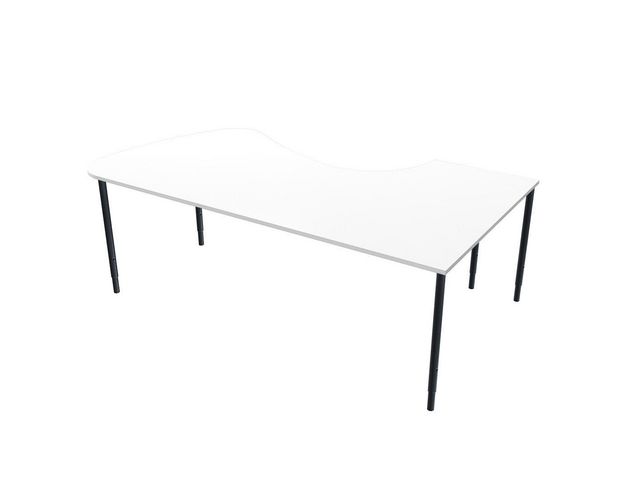 LANAB DESIGN Skrivbord Vänster 220x120cm vitlaminat/svart, st