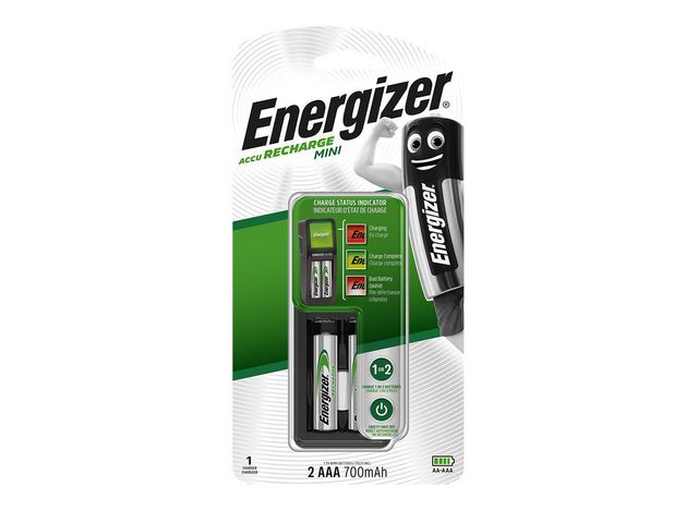 Energizer Batteriladdare Mini + 2xAAA, st