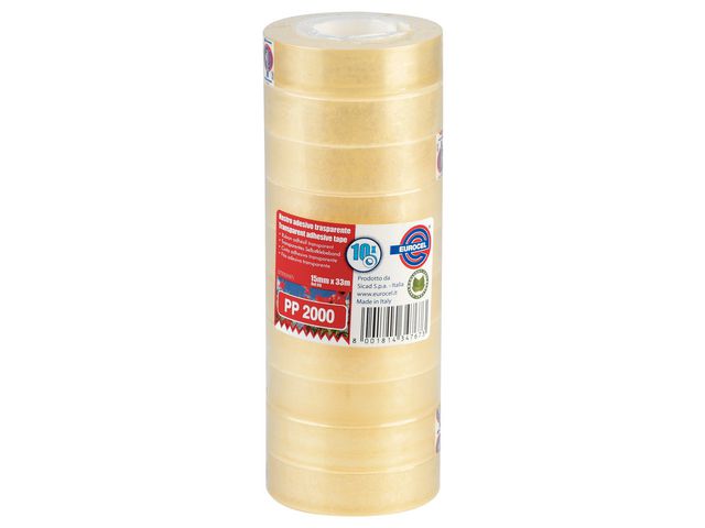 Eurocel® Kontorstejp 33mx15mm, fp om 10 rullar