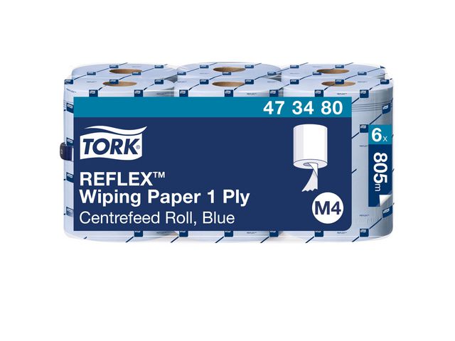 Tork Torkrulle Reflex M4 1-lag blå, fp om 6 st