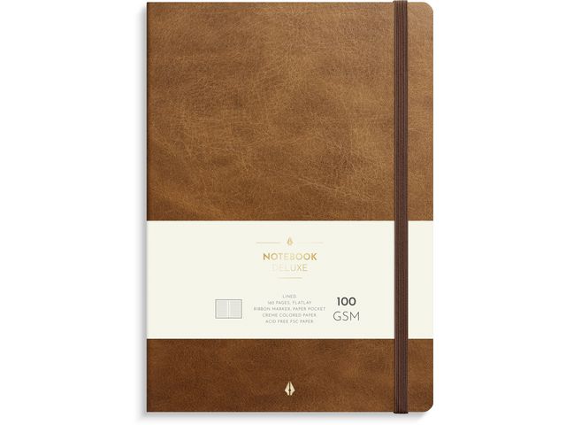 Burde Anteckningsbok B5 Deluxe linjerad brun, st