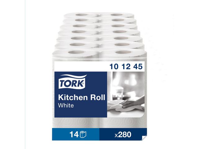 Tork Hushållspapper Plus 2-lagers, 280 ark, 39,2 m, vit, fp om 14 st