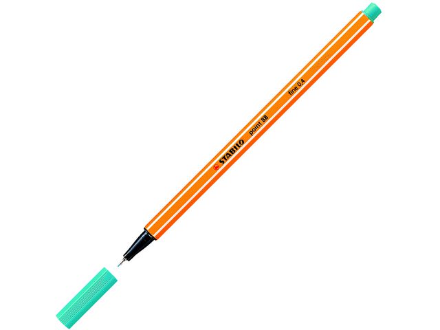 STABILO Fineliner Point 88®, tunn spets, orange pennkropp, turkost bläck, st