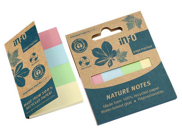 info Nature indexflikar recycled 20x50mm sorterade färger, fp om 12 st