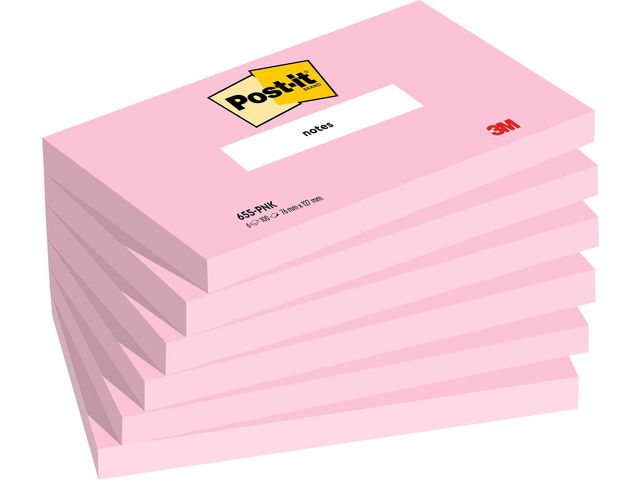 Post-it® Notes SS 76x127mm rosa, fp om 6 st