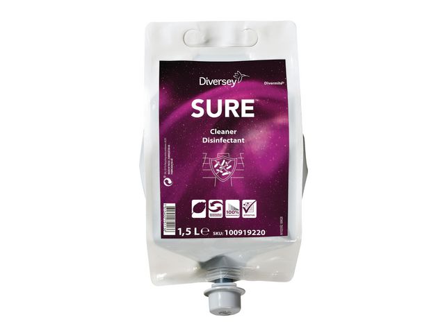 SURE Rengöring Cleaner Disinfect. 1,5L, flaska om 1500 ml