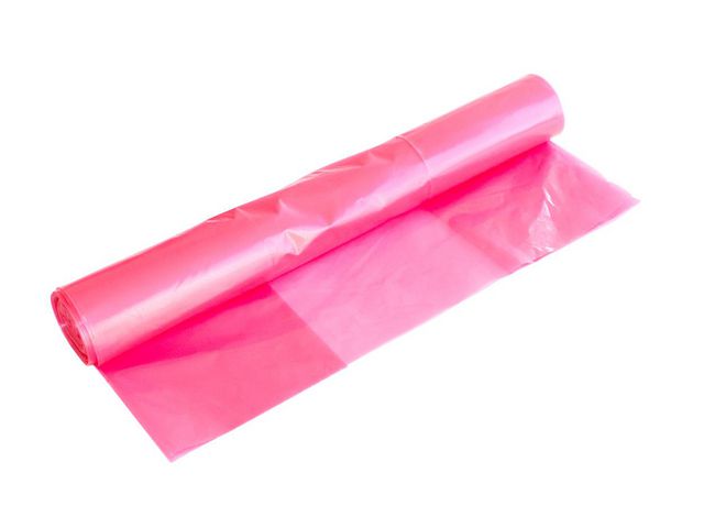 Plastsäck ESD LDPE 125l 50my rosa, rulle om 10 st