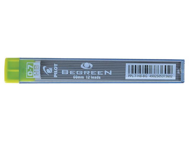 Pilot Begreen Stift till mekanisk stiftpenna, Begreen, 0,7 mm HB-stift, tub 12 st