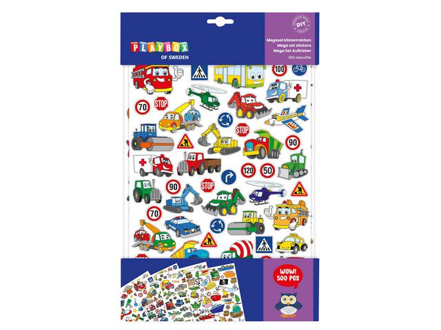 PLAYBOX Stickers blandade motiv 500/FP, fp om 500 st