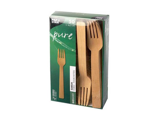 PAPSTAR Bestick Gaffel Bambu 16,5cm, fp om 50 st
