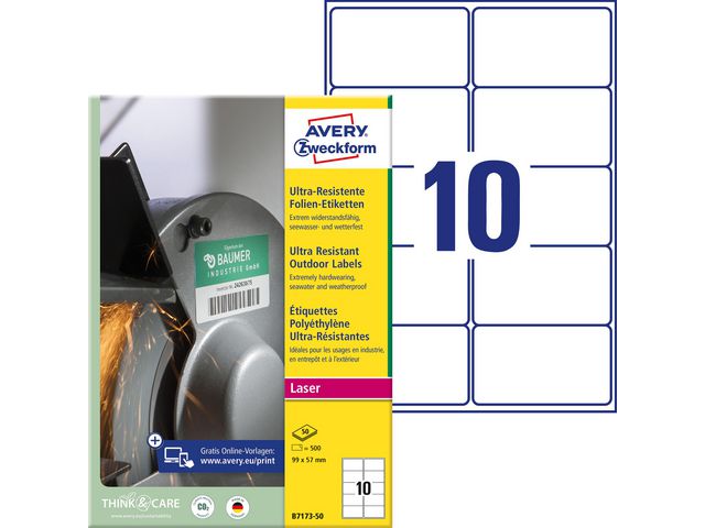AVERY Zweckform Etikett 99X57mm WH, fp om 500 st