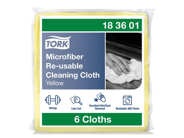 Tork Rengöringsduk mikrofiber gul, fp om 6 st