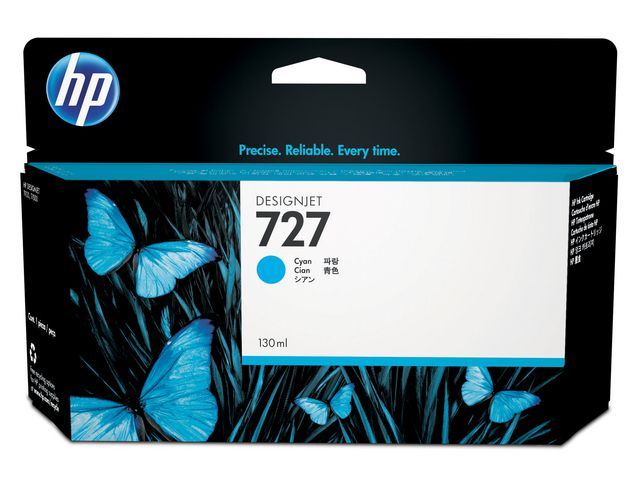 HP Bläckpatron B3P19A 727 Cyan, st