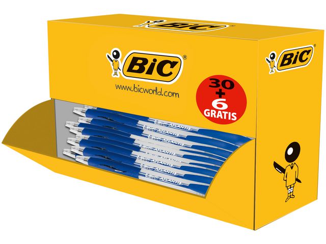 BIC® Kulpenna Atlantis Classic Värdepack 1mm blå med blått bläck, fp om 36 st