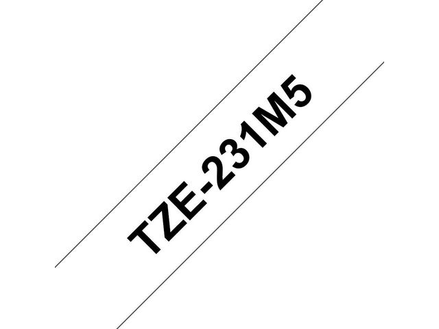 Brother Tape TZE231M5 12mm svart på vit 5/FP, fp om 5 st