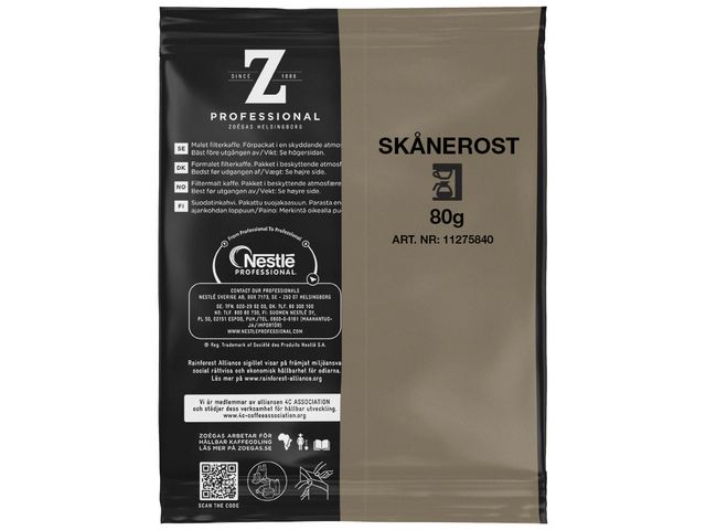 ZOEGAS Kaffe Skånerost 60x80g, fp om 60 fp