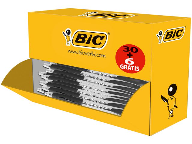 BIC® Kulpenna Atlantis Classic Värdepack 1mm svart med svart bläck, fp om 36 st