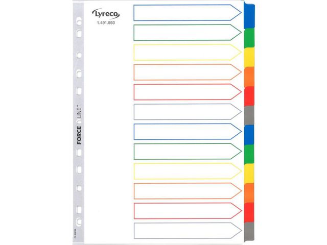 Lyreco Kartongregister A4 format 1-15 vit med svarta siffror, st