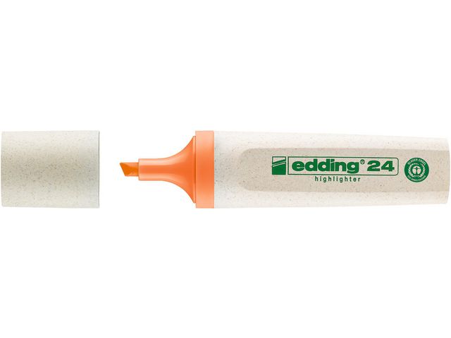 edding Överstrykningspenna, 24 EcoLine, platt pennkropp, mejselformad spets, 2–5 mm linjebredd, orange, st